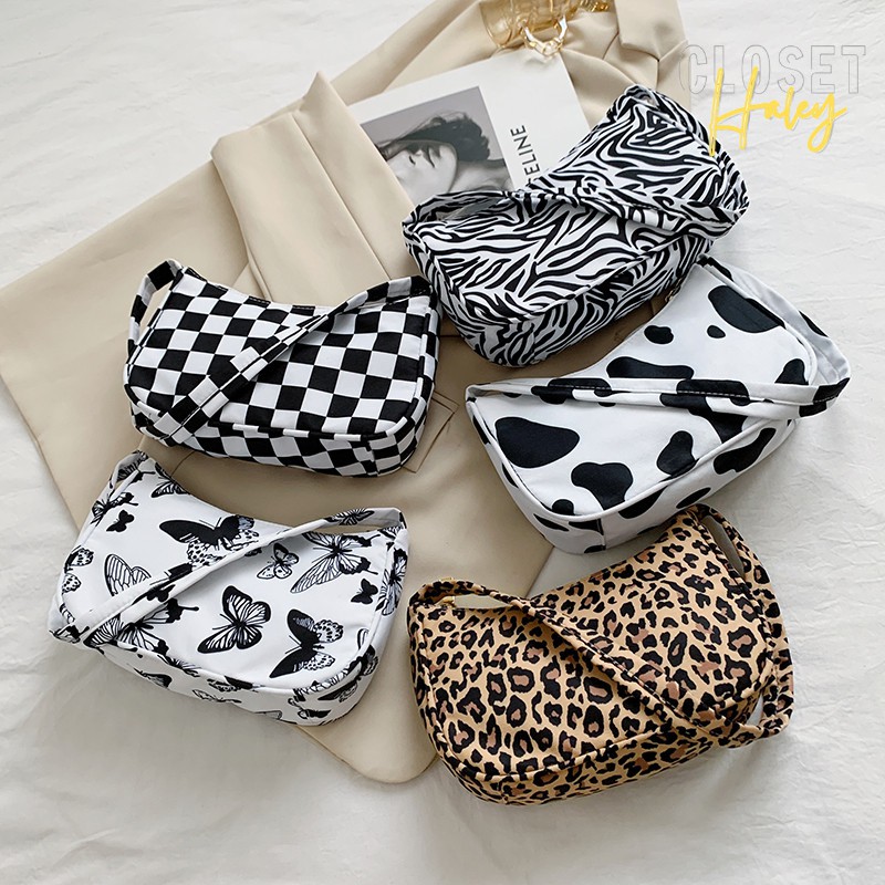 Túi Đeo Vai / Kẹo Nách Nữ Họa Tiết Bò Sữa, Da Báo, Hình Bướm Phong Cách Retro Haleycloset.