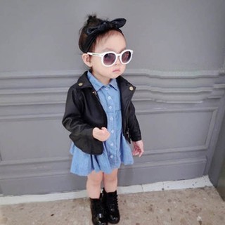 Child Kid Baby Fashion Infant Leather Jacket Zipper Hooded Coats Outwear Coat