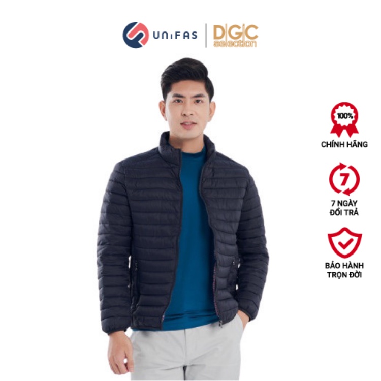 Áo khoác phao nam siêu nhẹ 3 lớp chần ngang, cổ đứng phối lót trong DGCs - WAJKBA03M