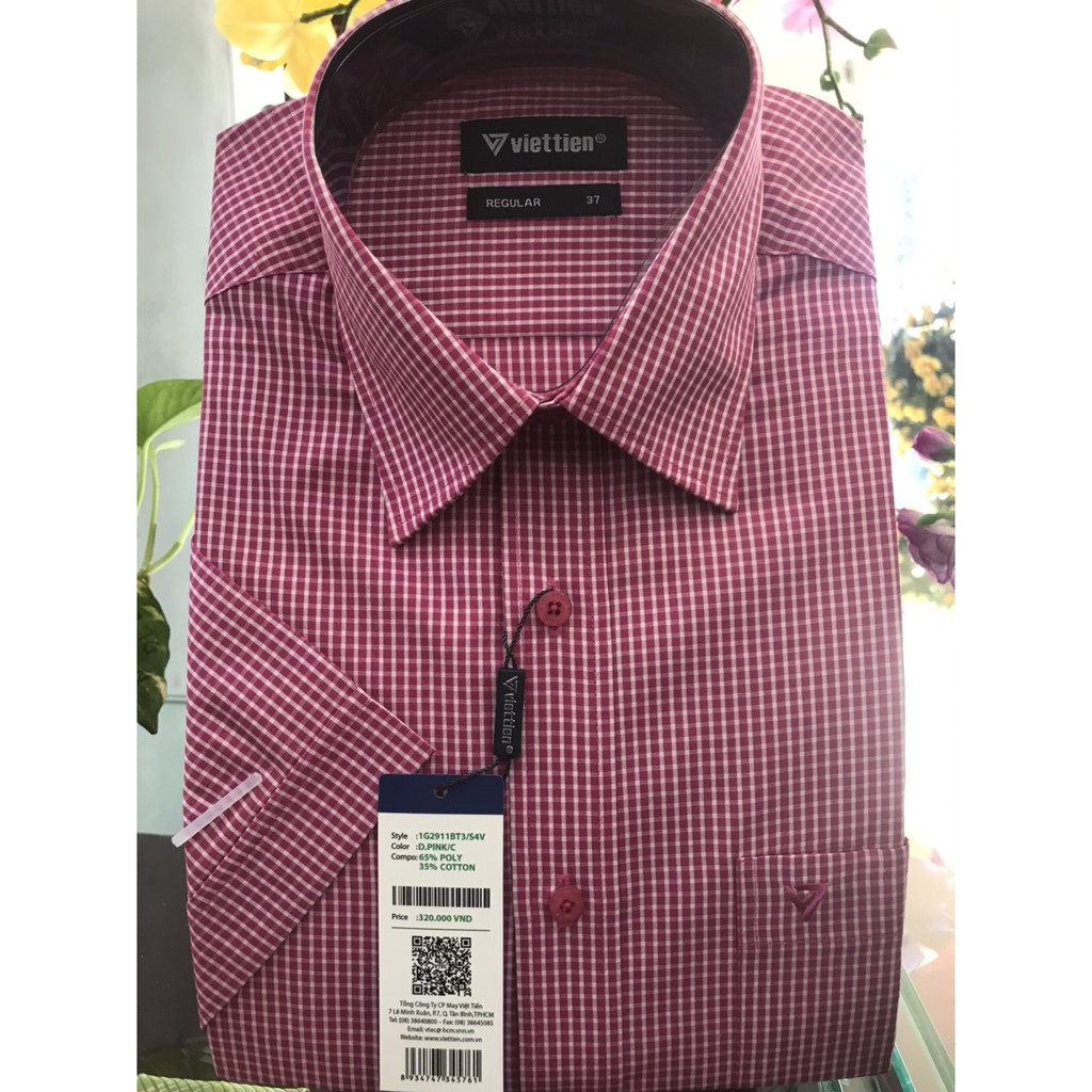 Áo sơ mi ngắn tay hiệu Việt Tiến (giá mác 320k)