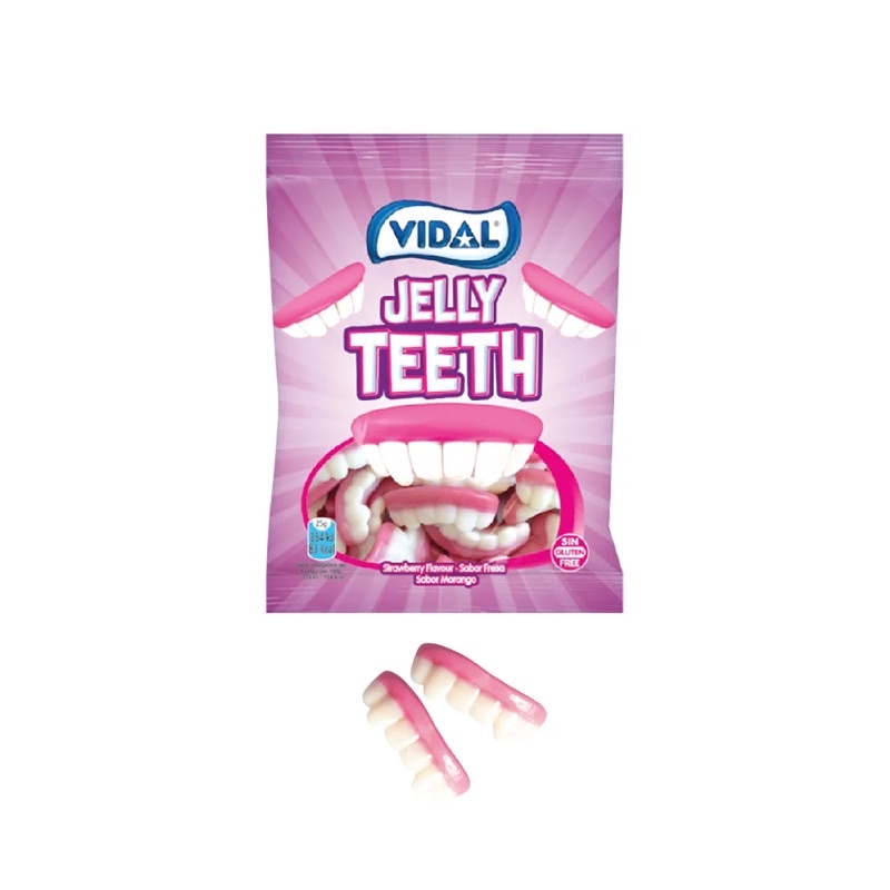 Kẹo dẻo hình hàm răng Vidal gói 80g