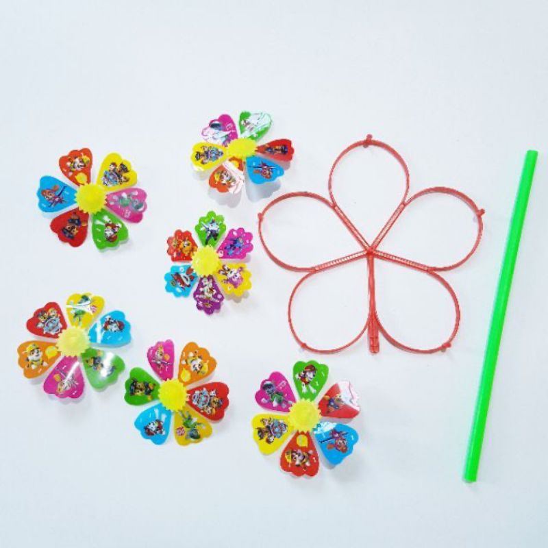 Đồ Chơi Cho Bé - Chong Chóng 3D 6 Cánh - Chong Chóng Hoạt Hình - Chong chóng vải trang trí 2 tầng