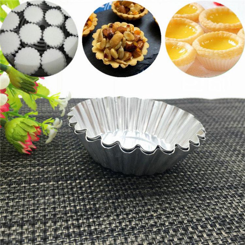 Bộ 10 khuôn làm bánh Trứng hình bông hoa chống dính có thể tái sử dụng tiện lợi