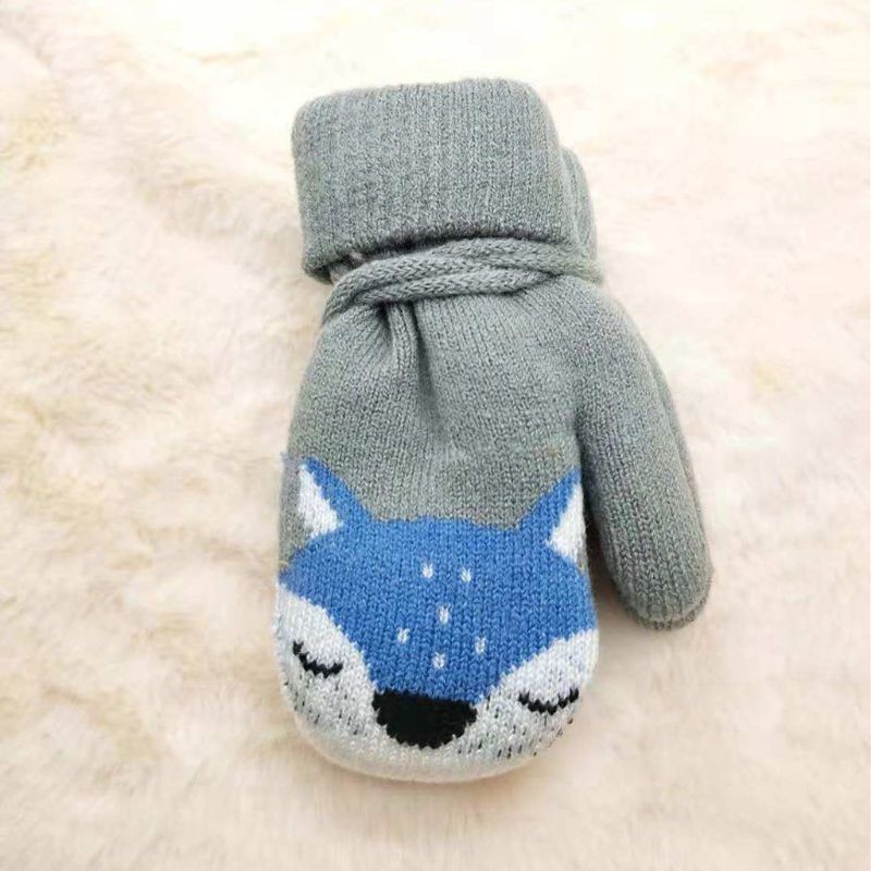 Găng Tay Giữ Ấm Mùa Đông In Họa Tiết Cáo Dễ Thương