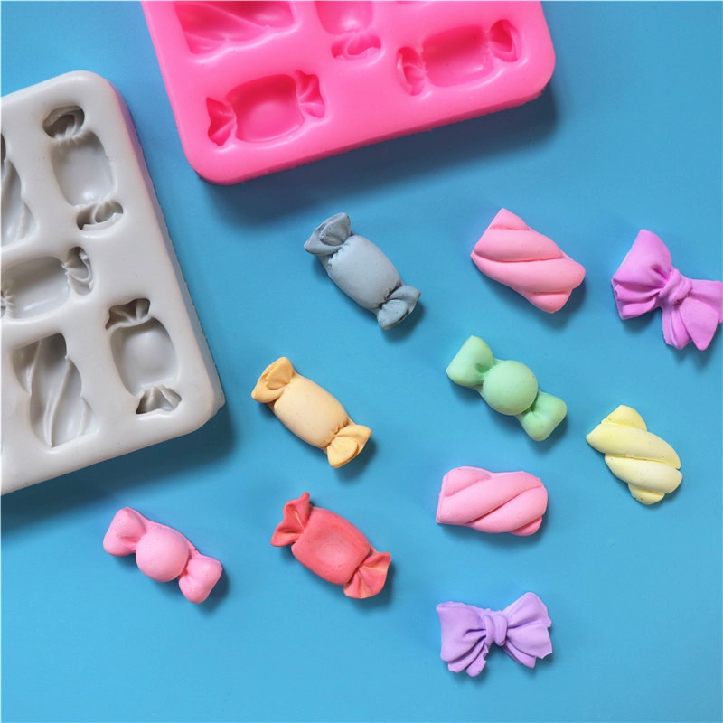 Khuôn Silicone Làm Bánh/Sô Cô La/Kẹo Ngọt Hình Nơ Diy