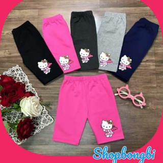 Quần ngố legging bé gái cotton co dãn mỏng mát