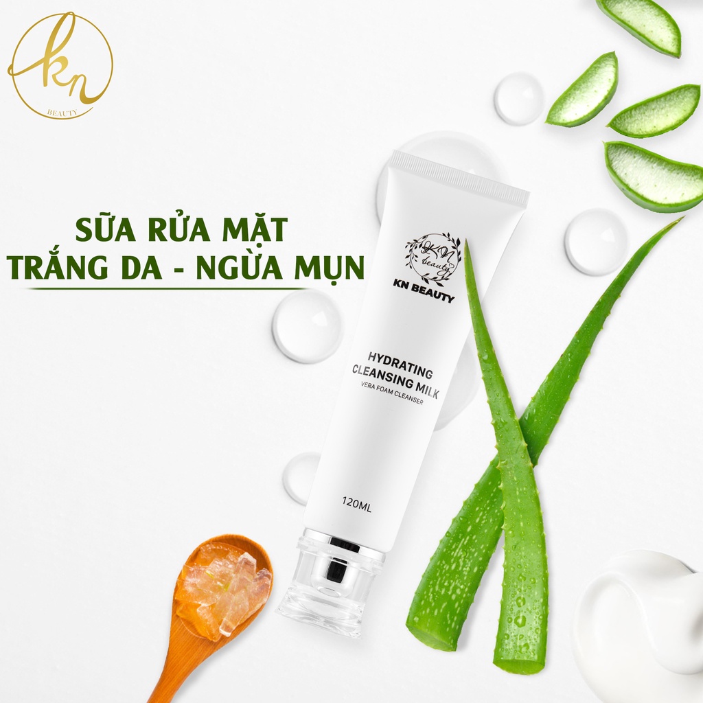 Bộ 4 sản phẩm Ngừa Nám Trắng Da KN Beauty Kem dưỡng + Serum + Sữa rửa mặt + Tẩy tế bào chết tặng Kem body KN Beauty