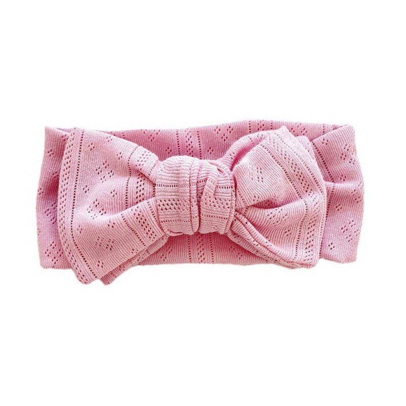Băng Đô Đan Len Hai Lớp Thắt Nơ Lớn Tinh Tế Làm Quà Tặng Cho Bé Gái Sơ Sinh Toddl