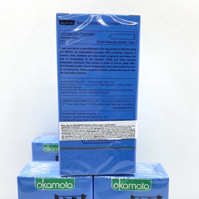 Bao Cao Su Okamoto Siêu Bôi Trơn Skinless Skin Super Lubricated Nhật Bản