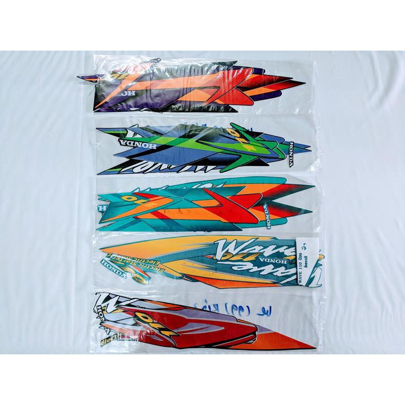 [CỰC RẺ]  Tem trang trí xe máy Wave THÁI 110 MẪU ZIN 3 lớp ĐỜI 1999 (MÀU ĐỎ)