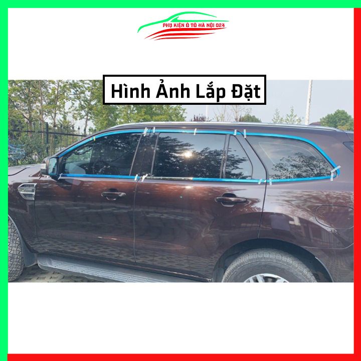 Bộ nẹp viền chân kính cong kính FORD EVEREST 2017-2022 Inox sáng bóng chuẩn form xe