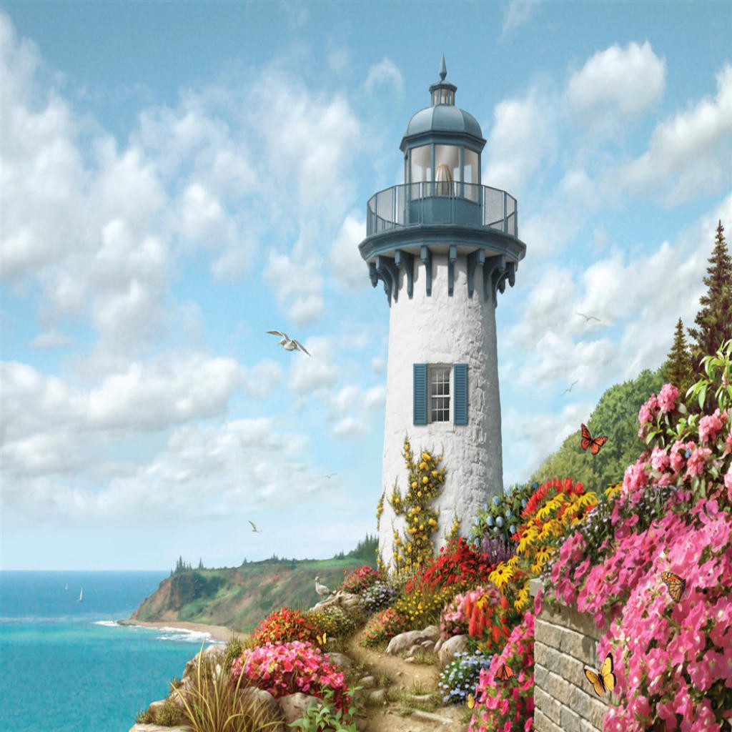 Tranh Ghép Hình 1000 Mảnh Ngọn Hải Đăng Bến Cảng Jigsaw Puzzle Randomcut 1000 Pcs (Kích Thước 70x50 cm)
