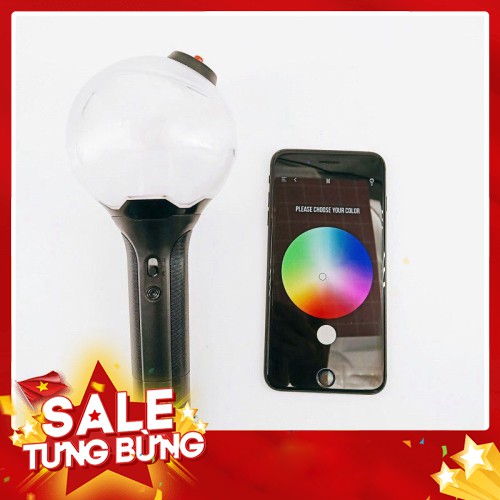 Chuyendokpop Lightstick BTS bomb ver 3 BTS có kết nối Bluetooth đổi màu Unoff phong cách hàn quốc, idol tặng ảnh CẢM ƠN 