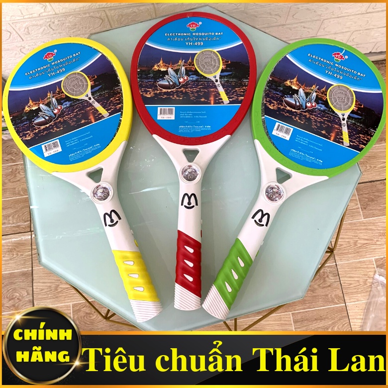 Vợt bắt muỗi bằng điện chính hãng QCONE THAILAND YH499  - Tích hợp đèn led thu hút muỗi và led 7 màu
