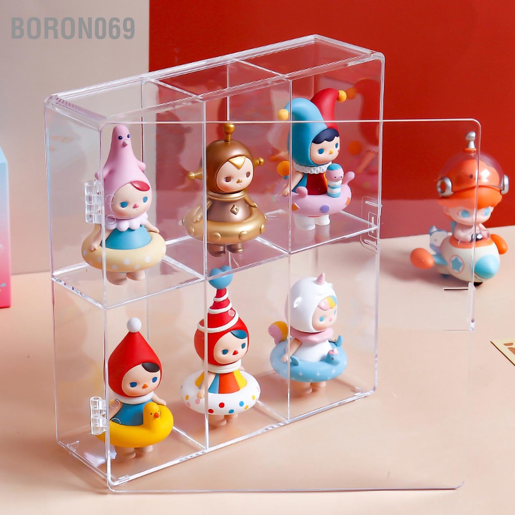 Hình Hộp trưng bày trong suốt Acrylic hai lớp Chống bụi cho Đồ chơi Búp bê Văn phòng tại nhà Boron069