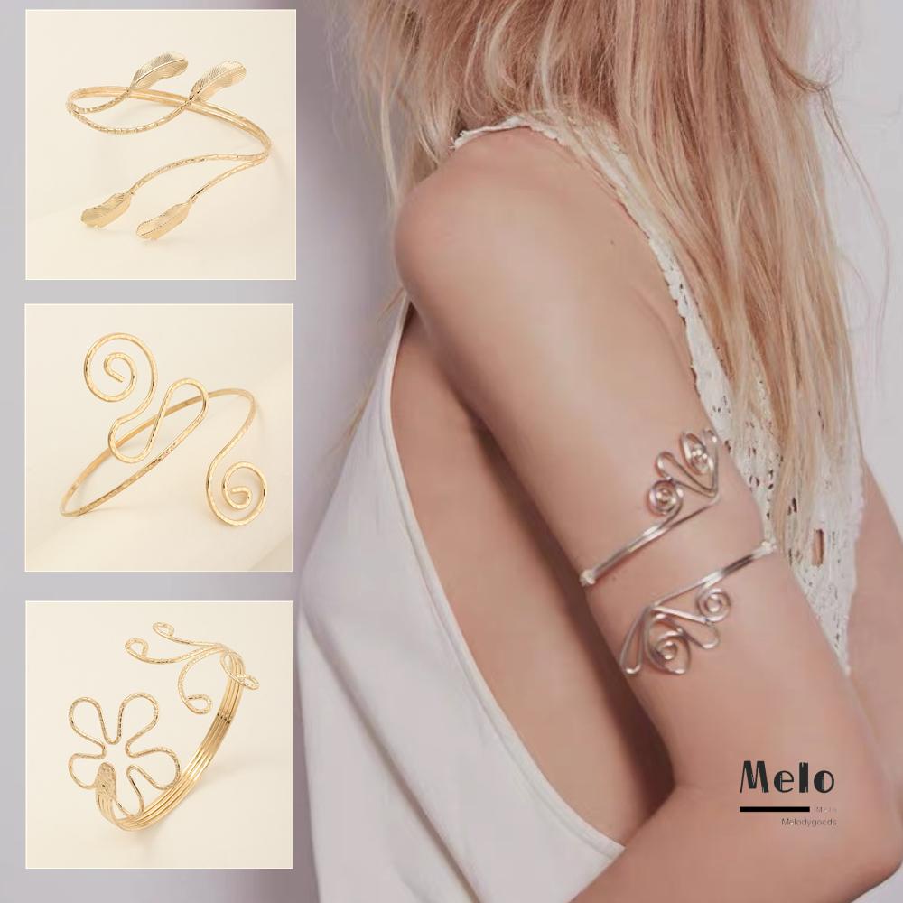 Vòng Đeo Cánh Tay Bằng Hợp Kim Họa Tiết Bướm Phong Cách Retro|Lá