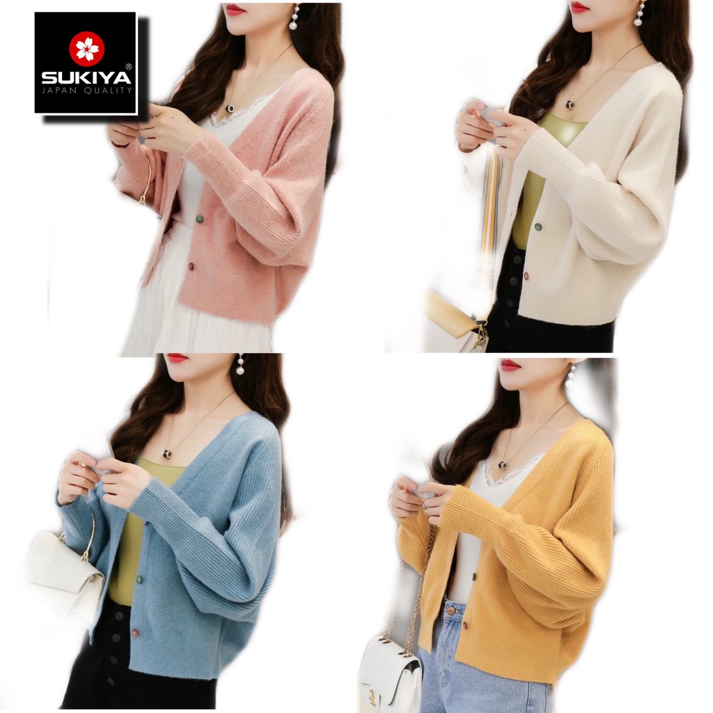 Áo khoác len nữ cardigan hàng hiệu lông cừu mềm mại AL07