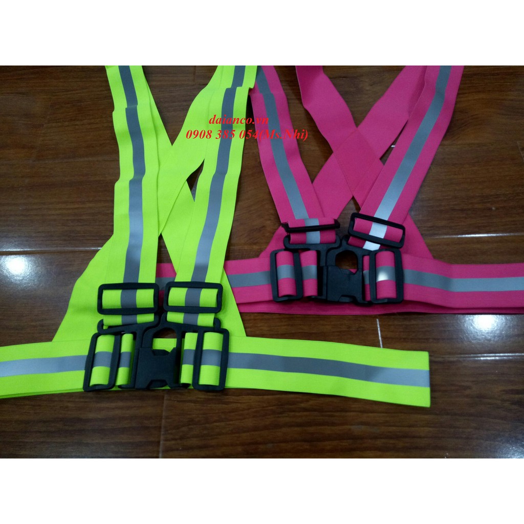 Combo 10 dây áo phản quang đi phượt- 2 màu xanh chuối hoặc hồng- Hình thật, hàng sẵn
