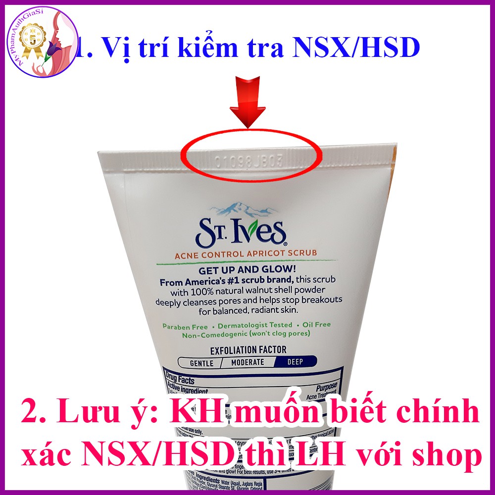 Sữa rửa mặt tẩy tế bào chết dịu nhẹ st.ives 170g usa