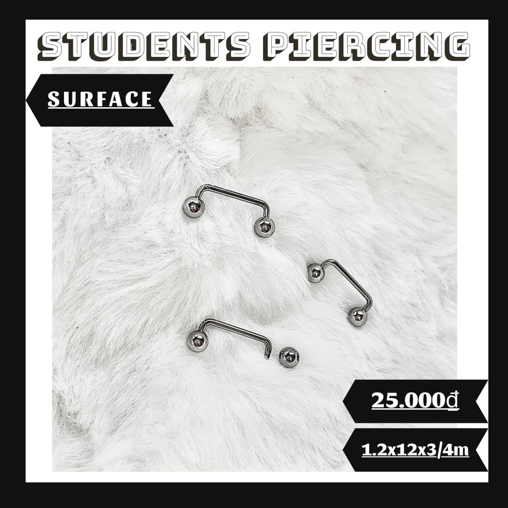 Khuyên Surface Chân Tròn - Khuyên Xỏ Body Thép 316L