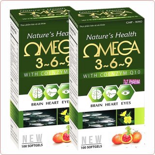 Viên uống dầu cá omega 369, dầu gấc, hoa anh thảo - hộp 100 viên
