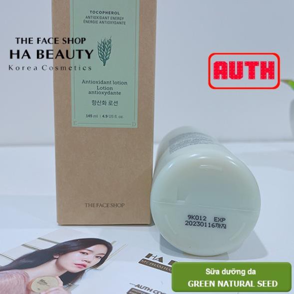 [AUTH] Sữa Dưỡng Da GREEN NATURAL SEED Anti Oxid Lotion 145ml The Face Shop TFSN20