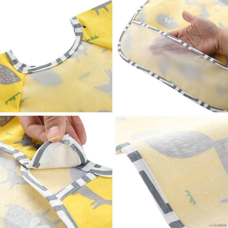 Yếm Ăn Ngắn Tay Chống Thấm Nước Cho Bé