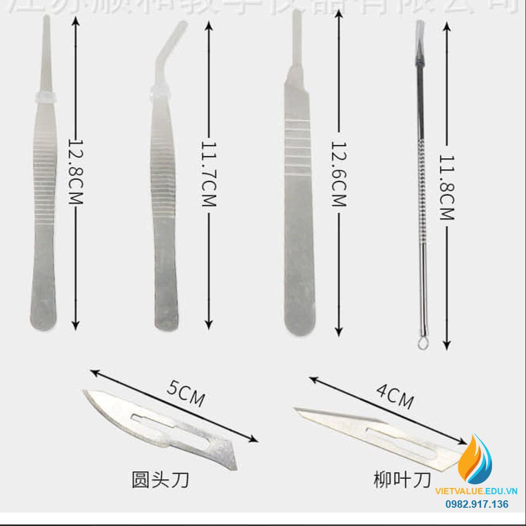 Bộ dụng cụ dao mổ sinh học, phòng thí nghiệm sinh hóa