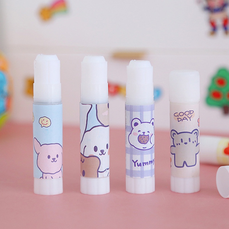 1 Keo Dán Màu Trơn Họa Tiết Hoạt Hình Đáng Yêu 9g