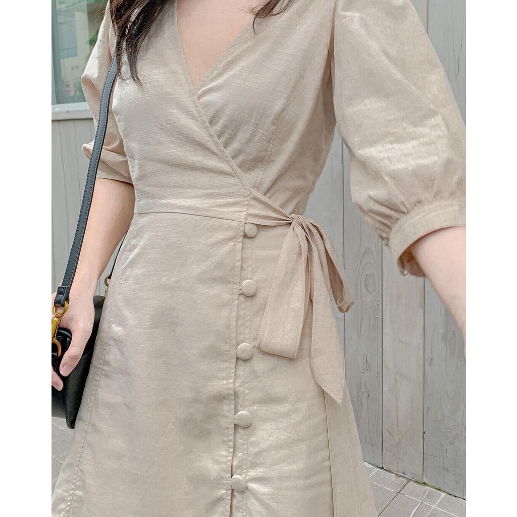 Váy SHOGO vintage dáng dài cổ điển - Váy công sở 2 vạt