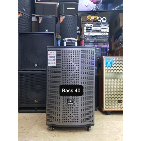 Loa kéo Karaoke Bluetooth JBA J-506: Bass 40, 3 loa, Có 2 Micro không dây vỏ kim loại cao cấp, thùng gỗ chắc chắn