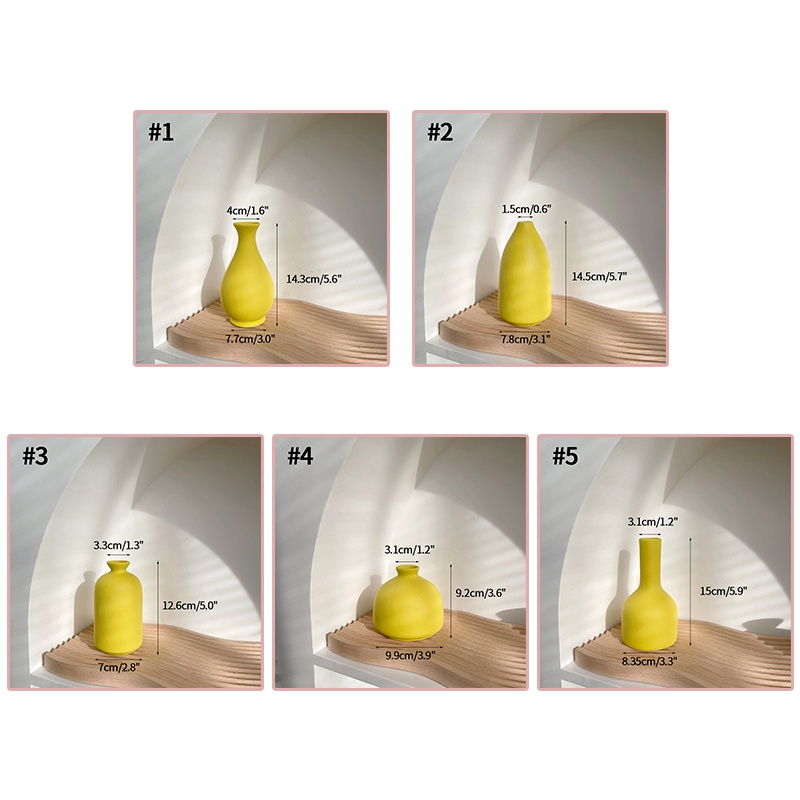 Lọ Hoa Bằng Gốm Màu Vàng Đơn Giản Hiện Đại Phong Cách Bắc Âu Trang Trí Nhà Cửa