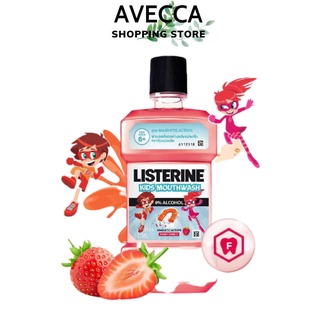 Nước Súc Miệng Listerine Kids Mouthwash 250ml Vị Dâu (Giúp Răng Chắc Khỏe, Ngừa Sâu Răng, Không Cồn) Cho Trẻ Em 6 Tuổi
