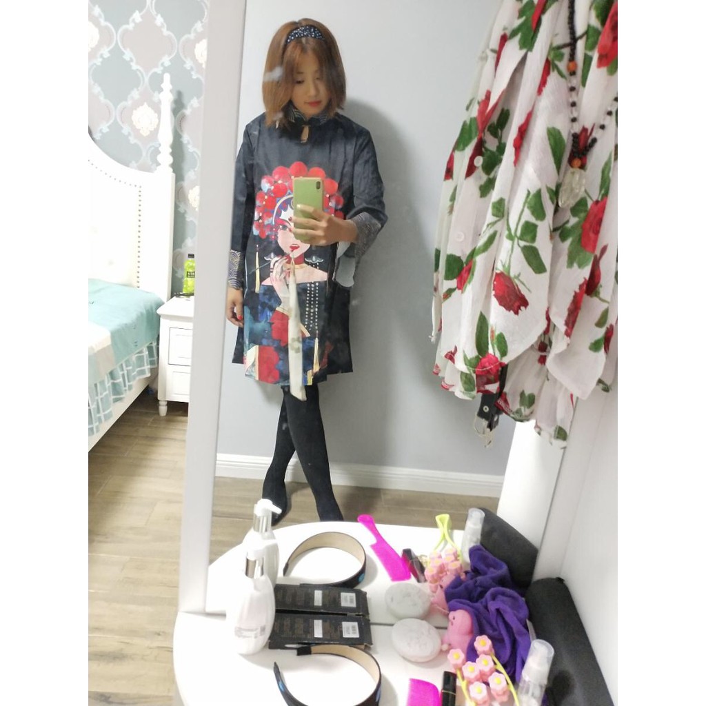 ♥️Đầm,Váy Sườn Xám Cổ Tàu UlzzangSize L->5XL