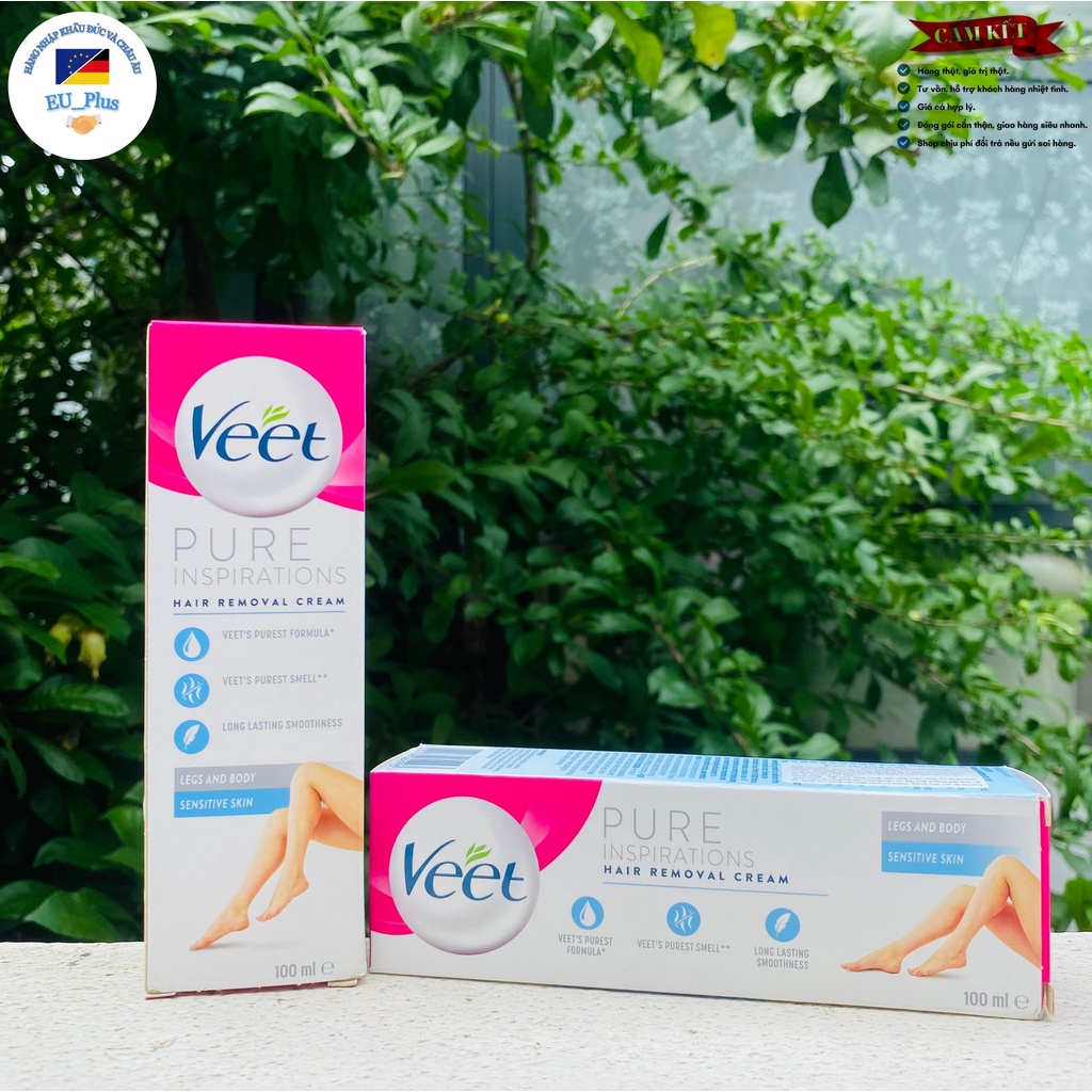 Kem Tẩy Lông Veet Pháp 100ml Cho Da Nhạy Cảm - Pure Inspirations Hair Removal Cream