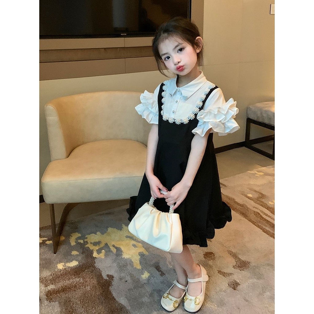 [Thời Thượng Cho Trẻ Em Phải-Have] Đầm Công Chúa Tay Phồng Phong Cách Cánh Hoa Mỏng Phù Hợp Với Váy Sơ Mi Cho Bé Gái