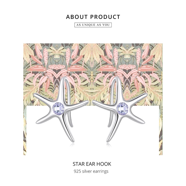 Hoa tai BAMOER Bạc 925 hình ngôi sao biển thời trang