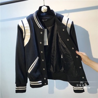 Bomber jackets phối viền da