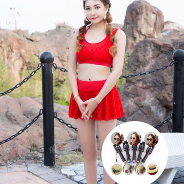Bộ bơi bikini 2 mảnh chân váy kèm quần trong | BigBuy360 - bigbuy360.vn