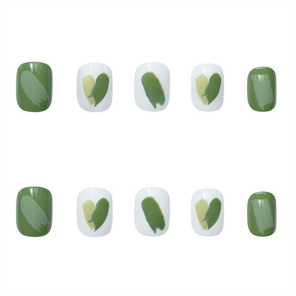 MIHAN1 Bộ Móng Tay Giả Ngắn Hình Tròn Che Phủ Toàn Diện