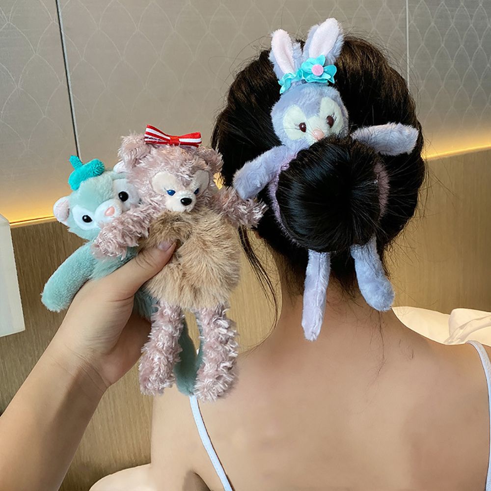 Dây buộc tóc bằng vải cotton hình thỏ / gấu hoạt hình phong cách Hàn Quốc cho nữ nhiều màu tùy chọn