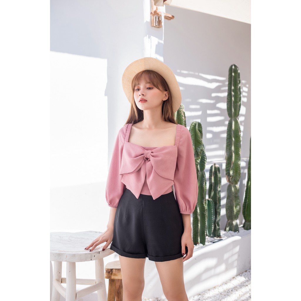 Quần short OVERSIZED lưng dây kéo vai lê vê [PE18]