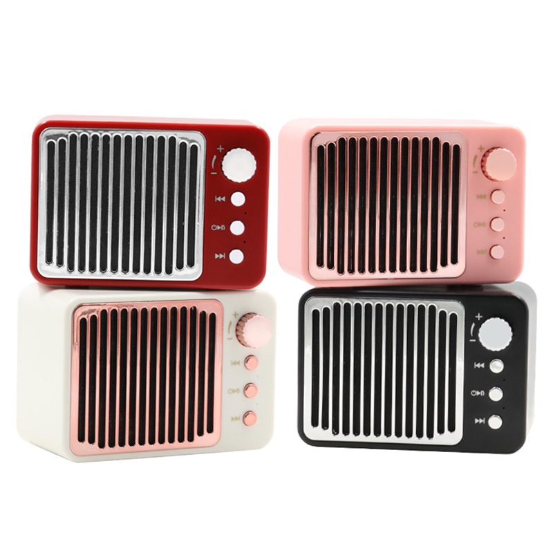 Loa Bluetooth Không Dây Cầm Tay Bass Mạnh Mẽ Chống Nước Phong Cách Vintage