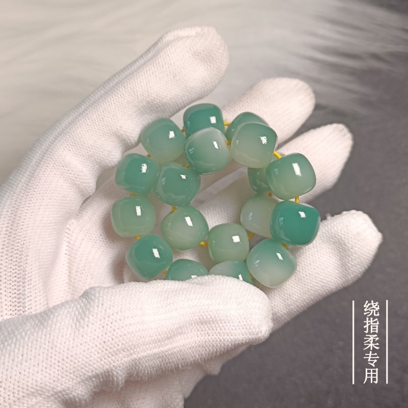 Vòng Tay Chuỗi Hạt Bồ Đề Phật Giáo Màu Xanh Ngọc Bích gradient Màu Xanh Ngọc Bích Cầm Tay bodhi Wenwan Sil07.30