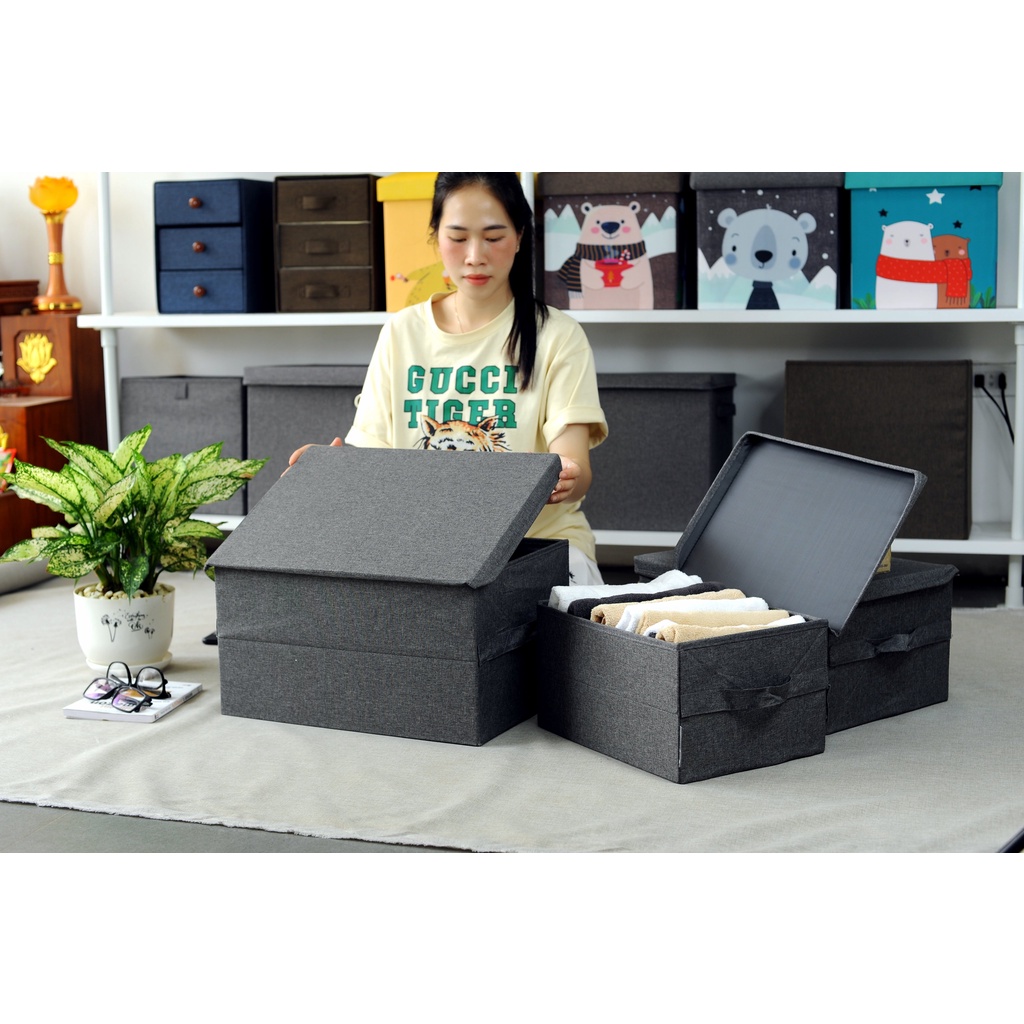 Thùng Vải Đựng Quần Áo, Hộp Đựng Đồ Đa Năng Cao Cấp Sắp Xếp Tủ Quần Áo Gọn Gàng Tiện Ích