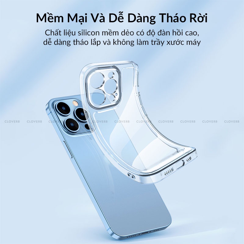 Ốp Lưng Trong Suốt HENYOU Crystal Space Viền Dẻo Chống Trầy Xước Bảo Vệ Camera Cho 13ProMax 12ProMax 11ProMax Cloverb