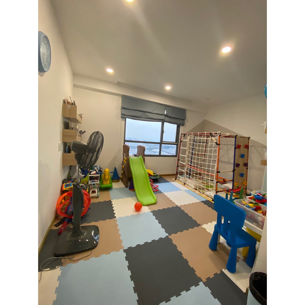 Thảm Lót Sàn Nhà Cho Bé Smile Puzzle -Đơn Màu 4 Miếng- Không Mùi - Tiêu Chuẩn Châu Âu