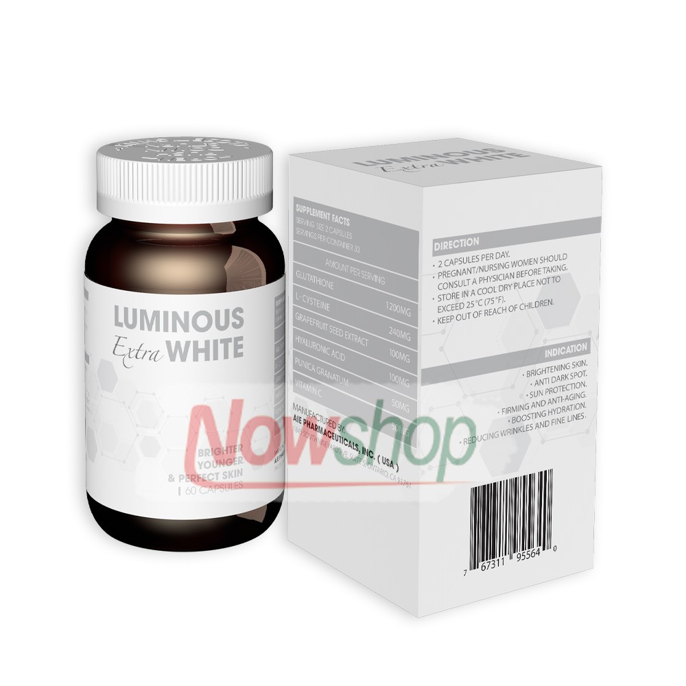 Luminous Extra White - Viên uống trắng da, bổ sung glutathione giúp đẹp da, giảm nám, mờ thâm, chống lão hóa hiệu quả