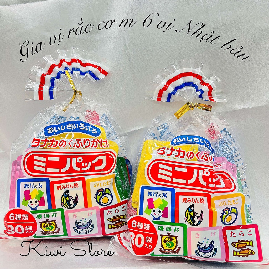 Gia vị rắc cơm Tanaka Furikake Nhật 30 gói nhỏ x 6 vị cho bé