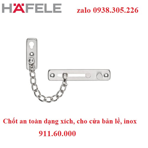 Chốt an toàn dạng xích, cho cửa bản lề, inox 911.60.000